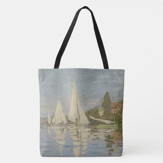 Regattas at Argenteuil, OIl Painting, Claude Monet Tote Bag (Voorkant)