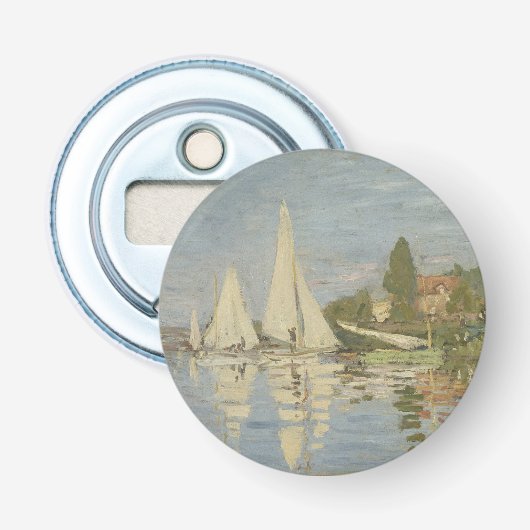 Regatta's bij Argenteuil, Olie Schilderij, Claude  Button Flesopener (Voorkant)