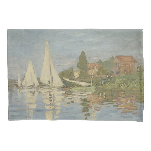 Regatta's bij Argenteuil, Olieverfschilderij, Clau Kussensloop (Voorkant)