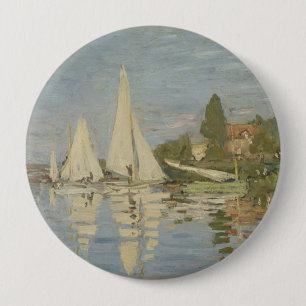 Regatta's bij Argenteuil, Olieverfschilderij, Clau Ronde Button 4,0 Cm