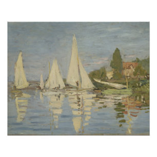 Regatta's in Argenteuil, Olie Schilderij, Claude M Perfect Poster