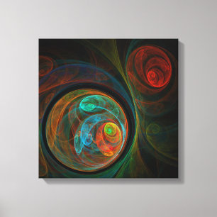 RegeboorBlue Abstract Art Quad Canvas afdrukken
