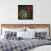 RegeboorBlue Abstract Art Quad Canvas afdrukken (Insitu (Slaapkamer))