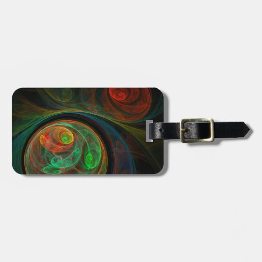 Regeboorgroen Abstract kunstadres Bagagelabel (Voorkant horizontaal)