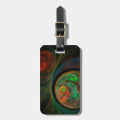 Regeboorgroen Abstract kunstadres Bagagelabel (Voorkant verticaal)