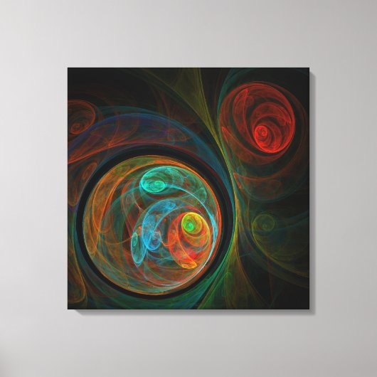 Regeboorte Blue Abstract Art Wrapped Canvas Print (Voorkant)