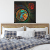 Regeboorte Blue Abstract Art Wrapped Canvas Print (Insitu (Slaapkamer))