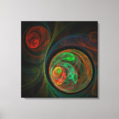 Regeboorte Green Abstract Art Wrapped Canvas Print (Voorkant)