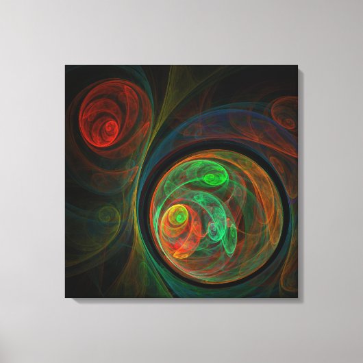 Regeboorte Green Abstract Art Wrapped Canvas Print (Voorkant)