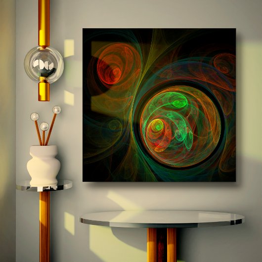 Regeboorte Green Abstract Art Wrapped Canvas Print