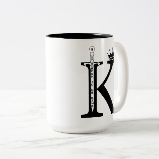 Regeer je ochtenden als royalty's. tweekleurige koffiemok (Voorkant rechts)