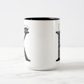 Regeer je ochtenden als royalty's. tweekleurige koffiemok (Center)