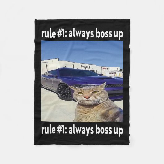 Regel # 1 altijd baas grappige kat meme fleece deken (Voorkant)