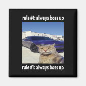 Regel # 1 altijd baas grappige kat meme magneet (Voorkant)