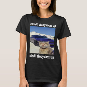 Regel # 1 altijd baas grappige kat meme t-shirt