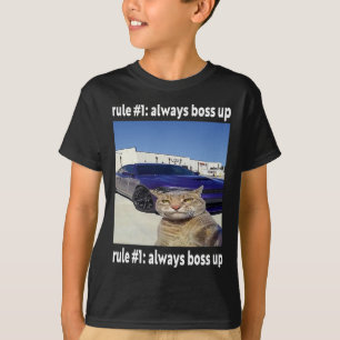 Regel # 1 altijd baas grappige kat meme t-shirt