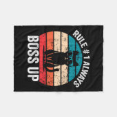 Regel 1 altijd baas up Cat Funny Meme Mannen Vrouw Fleece Deken (Voorkant (Horizontaal))