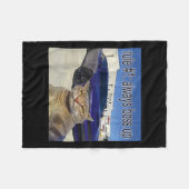 Regel 1 Baas altijd Grappige Kat Vreemd Specifieke Fleece Deken (Voorkant (Horizontaal))