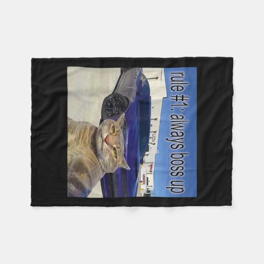 Regel 1 Baas altijd Grappige Kat Vreemd Specifieke Fleece Deken (Voorkant (Horizontaal))