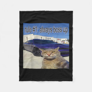 Regel 1 Baas altijd Grappige Kat Vreemd Specifieke Fleece Deken
