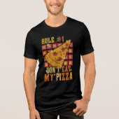 Regel #1 Eet mijn pizza niet Tri-Blend Shirt (Voorkant)