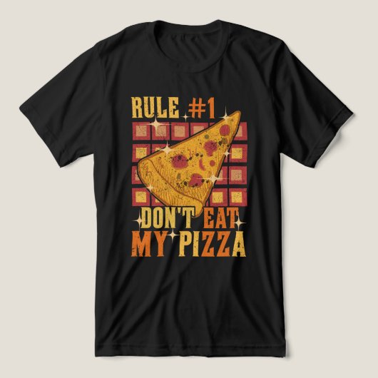Regel #1 Eet mijn pizza niet Tri-Blend Shirt (Design voorkant)