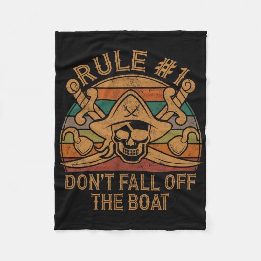Regel #1 Herfst niet van de boot piraat cadeau vad Fleece Deken (Voorkant)