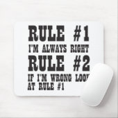 Regel 1 Ik ben altijd de juiste regel #2 als ik ve Muismat (Met muis)