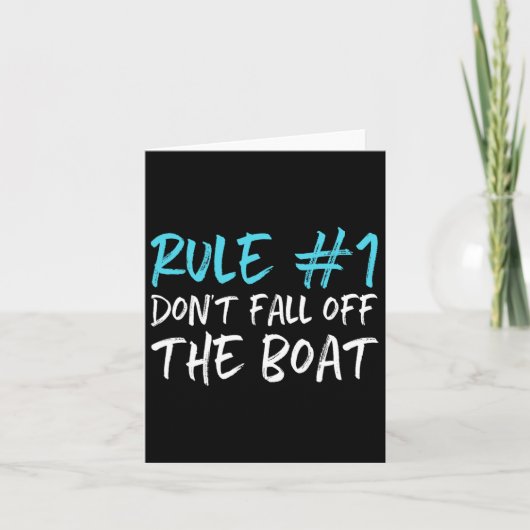 Regel #1 Val Niet Van De Boot Af Funny Bootcadeau Kaart (Voorkant)