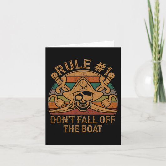 Regel #1 Val Niet Van De Boot Af Piratencadeau Vad Kaart (Voorkant)