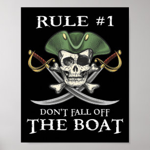 Regel #1 Val Niet Van De Boot Cruise Piraat Feest Poster