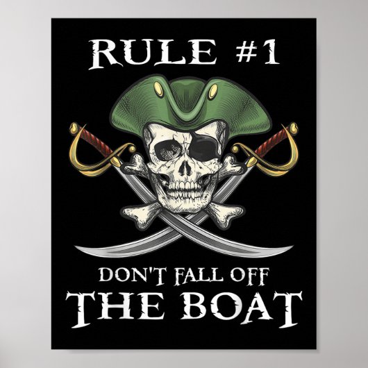 Regel #1 Val Niet Van De Boot Cruise Piraat Feest Poster (Voorkant)