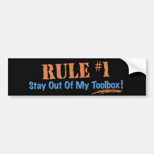 Regel #1 Verblijf uit Mijn doos van het Hulpmiddel Bumpersticker
