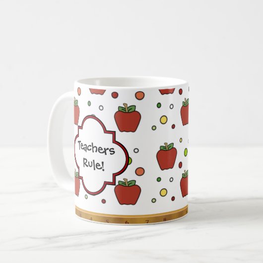Regel Apple Pattern op maat Koffiemok (Voorkant links)