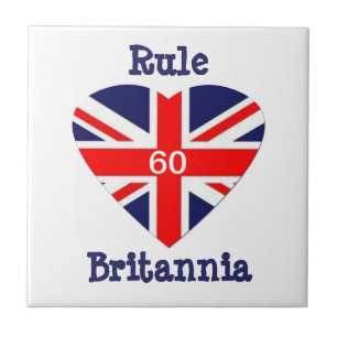 Regel Britannia! 60-Union Jack Heart Tegeltje
