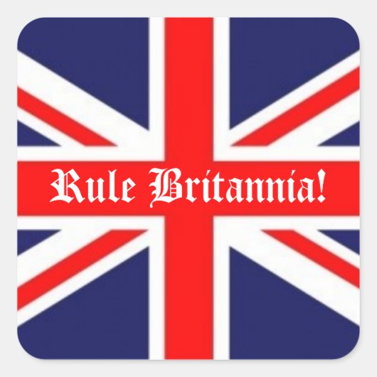 Regel Britannia! - Britse vlag Vierkante Sticker (Voorkant)