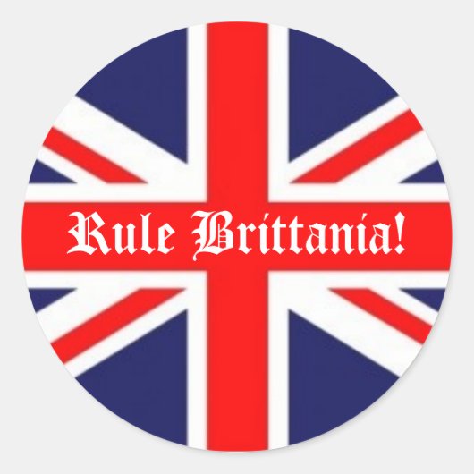 Regel Brittania! - Britse vlag Ronde Sticker (Voorkant)