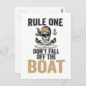 Regel één Niet van de boot vallen Funny Briefkaart (Voorkant / Achterkant)