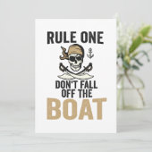 Regel één Niet van de boot vallen Grappig Kaart (Staand voorkant)