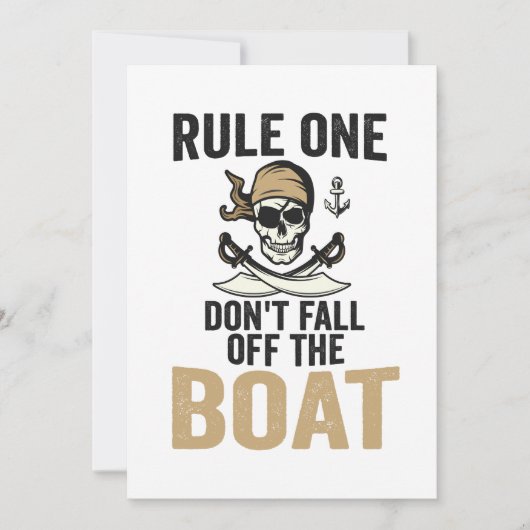Regel één Val niet van de boot af Funny Kaart (Voorkant)