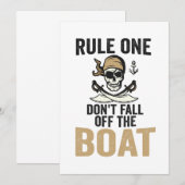 Regel één Val niet van de boot af Funny Kaart (Voorkant / Achterkant)