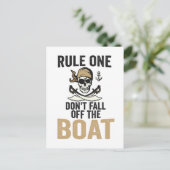 Regel één: val niet van de boot af Grappig Briefkaart (Staand voorkant)