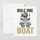 Regel één: val niet van de boot af Grappig Briefkaart (Voorkant / Achterkant)