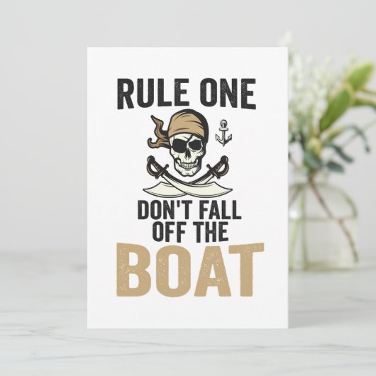 Regel één: val niet van de boot af Grappig Kaart (Staand voorkant)