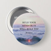 "Regel je geest of het zal je regeren" - Boeddha Ronde Button 7,6 Cm (Voorkant /achterkant)