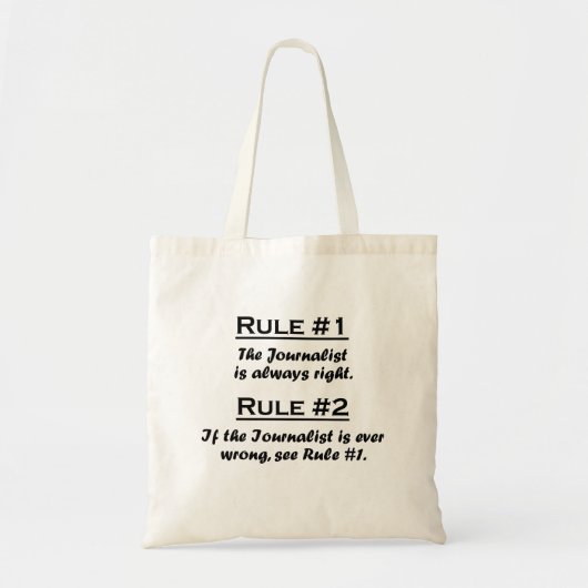 Regel journalist tote bag (Voorkant)