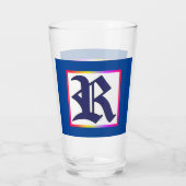 REGEL MONOGRAM INITIAAL R Beer Glas (Achterkant)