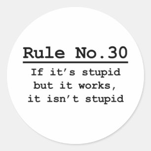 Regel nr. 30 ronde sticker
