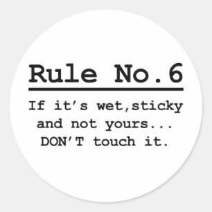 Regel nr. 6 ronde sticker