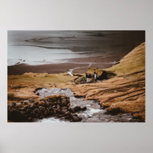 REGEL VAN DERDE FOTOGRAFIE VAN HET HUIS OP MOUNTAI POSTER